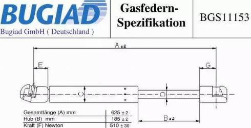 Bugiad BGS11153 - Газовая пружина, упор autodnr.net