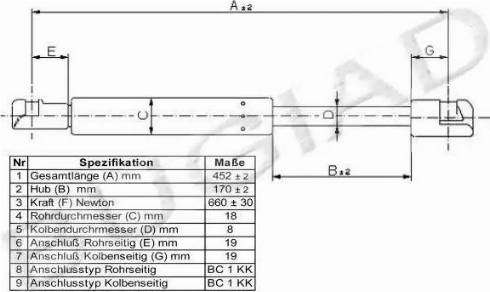 Bugiad BGS11161 - Газовая пружина, упор autodnr.net