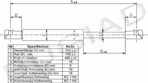 Bugiad BGS11202 - Газовая пружина, упор avtokuzovplus.com.ua