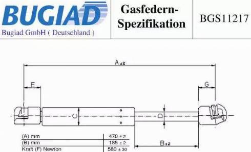 Bugiad BGS11217 - Газовая пружина, упор avtokuzovplus.com.ua