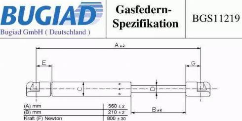 Bugiad BGS11219 - Газовая пружина, упор autodnr.net