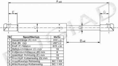 Bugiad BGS11222 - Газовая пружина, упор avtokuzovplus.com.ua