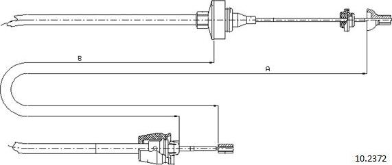 Cabor 10.2372 - Трос, управління зчепленням autocars.com.ua