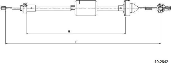 Cabor 10.2842 - Трос, управління зчепленням autocars.com.ua