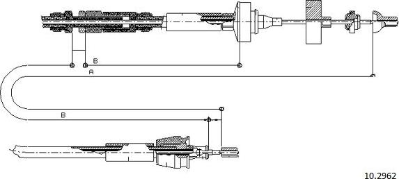 Cabor 10.2962 - Трос, управління зчепленням autocars.com.ua