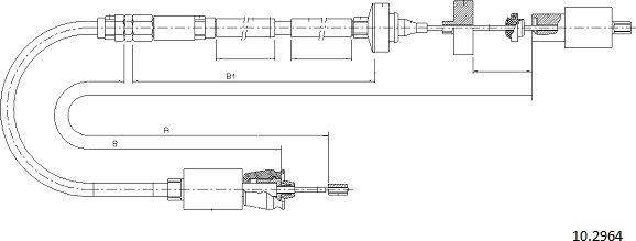 Cabor 10.2964 - Трос, управління зчепленням autocars.com.ua