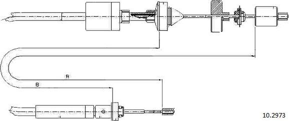 Cabor 10.2973 - Трос, управління зчепленням autocars.com.ua