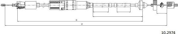 Cabor 10.2974 - Трос, управління зчепленням autocars.com.ua