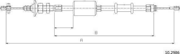 Cabor 10.2986 - Трос, управління зчепленням autocars.com.ua