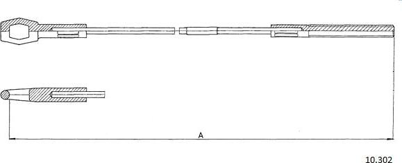 Cabor 10.302 - Трос, управління зчепленням autocars.com.ua