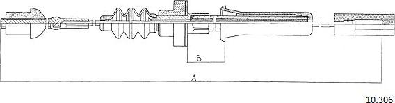 Cabor 10.306 - Трос, управління зчепленням autocars.com.ua