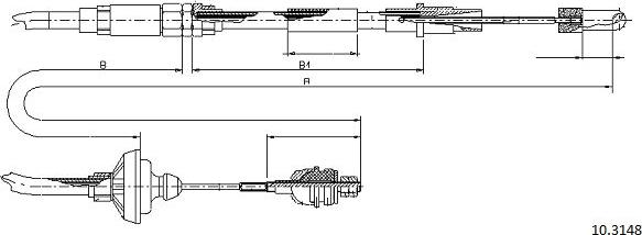 Cabor 10.3148 - Трос, управління зчепленням autocars.com.ua