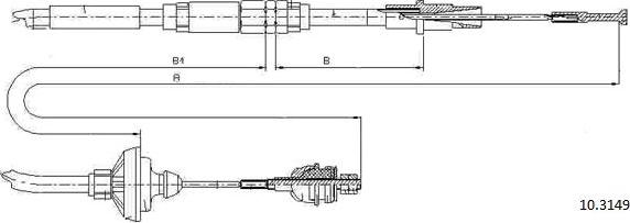 Cabor 10.3149 - Трос, управління зчепленням autocars.com.ua