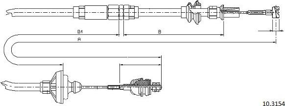 Cabor 10.3154 - Трос, управление сцеплением autodnr.net