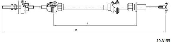 Cabor 10.3155 - Трос, управління зчепленням autocars.com.ua