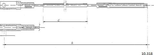 Cabor 10.318 - Трос, управління зчепленням autocars.com.ua