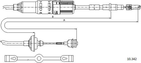 Cabor 10.342 - Трос, управління зчепленням autocars.com.ua