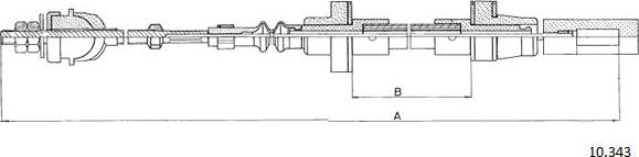 Cabor 10.343 - Трос, управління зчепленням autocars.com.ua