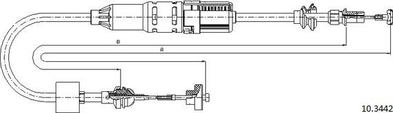 Cabor 10.3442 - Трос, управління зчепленням autocars.com.ua