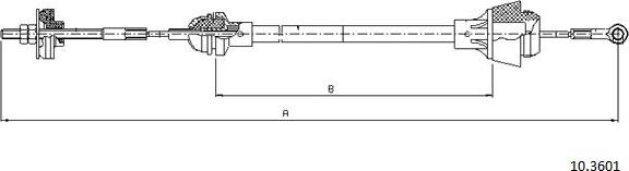 Cabor 10.3601 - Трос, управління зчепленням autocars.com.ua