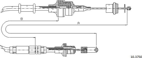 Cabor 10.3750 - Трос, управління зчепленням autocars.com.ua