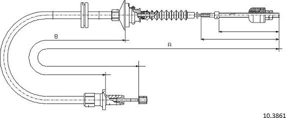 Cabor 10.3861 - Трос, управління зчепленням autocars.com.ua