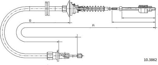 Cabor 10.3862 - Трос, управління зчепленням autocars.com.ua