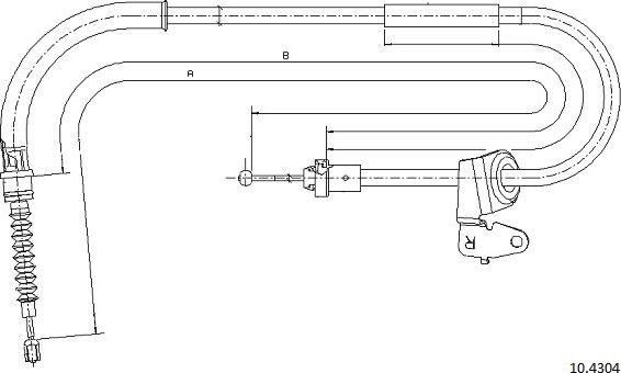 Cabor 10.4304 - Трос, гальмівна система autocars.com.ua