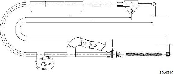 Cabor 10.4510 - Трос, гальмівна система autocars.com.ua