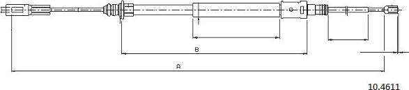 Cabor 10.4611 - Трос, гальмівна система autocars.com.ua