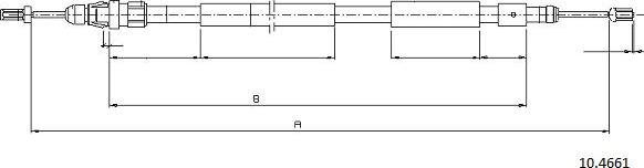 Cabor 10.4661 - Трос, гальмівна система autocars.com.ua