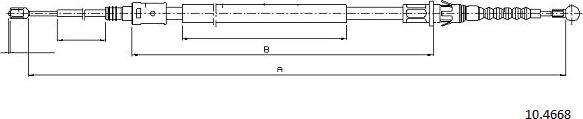 Cabor 10.4668 - Трос, гальмівна система autocars.com.ua