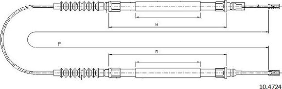 Cabor 10.4724 - Трос, гальмівна система autocars.com.ua