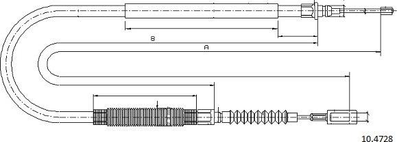 Cabor 10.4728 - Трос, гальмівна система autocars.com.ua