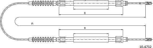 Cabor 10.4732 - Трос, гальмівна система autocars.com.ua