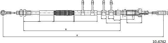 Cabor 10.4742 - Трос, гальмівна система autocars.com.ua