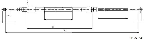 Cabor 10.5164 - Трос, гальмівна система autocars.com.ua