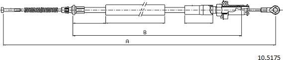 Cabor 10.5175 - Трос, гальмівна система autocars.com.ua