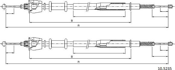 Cabor 10.5235 - Трос, гальмівна система autocars.com.ua