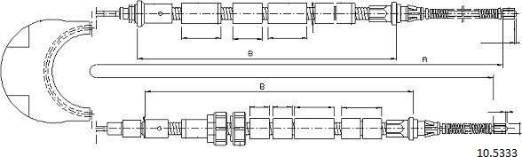 Cabor 10.5333 - Трос, гальмівна система autocars.com.ua