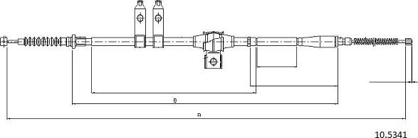 Cabor 10.5341 - Трос, гальмівна система autocars.com.ua