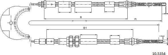 Cabor 10.5354 - Трос, гальмівна система autocars.com.ua