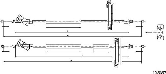 Cabor 10.5357 - Трос, гальмівна система autocars.com.ua