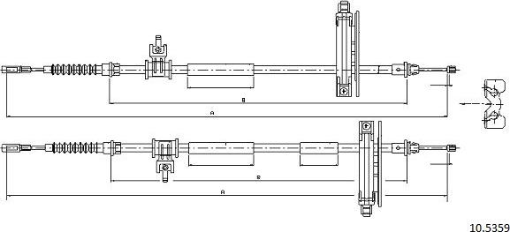 Cabor 10.5359 - Трос, гальмівна система autocars.com.ua