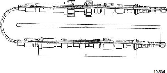Cabor 10.536 - Трос, гальмівна система autocars.com.ua