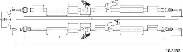 Cabor 10.5452 - Трос, гальмівна система autocars.com.ua