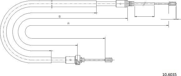 Cabor 10.6035 - Трос, гальмівна система autocars.com.ua