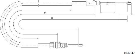 Cabor 10.6037 - Трос, гальмівна система autocars.com.ua