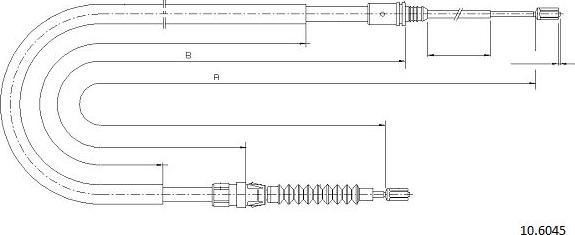 Cabor 10.6045 - Трос, гальмівна система autocars.com.ua