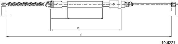 Cabor 10.6221 - Трос, гальмівна система autocars.com.ua